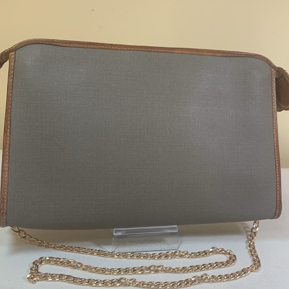 Dior Clutch Gray Coated Canvas, Brown Leather with COA - Picture 7 of 15